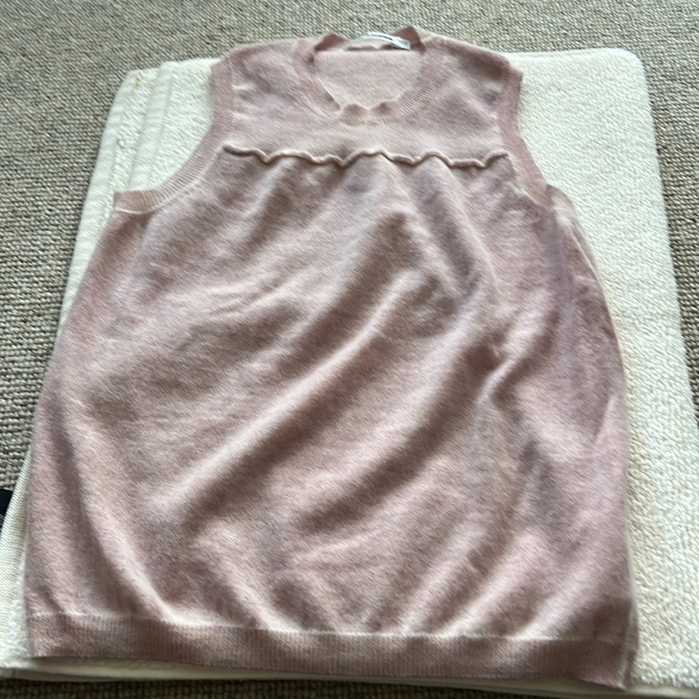Jil Sander Mauve/Pink 100% Cashmere Tank Made in Italy Size Small